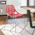 thumbnail image 2 of LeisureMod Dining Chair with Molded Polypropylene Seat and Chrome Legs Tree-Inspired Cutout Back Design Stackable for Modern Home, Kitchen, Cafes Asbury Collection, 2 of 9