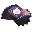 thumbnail image 2 of ZNDUO Placemats, 6 PCS Heat Resistant Stain Resistant Woven PVC Insulation Placemats, Durable Washable Elegant Table Mats for Dining-Triangle Space Stars, 18"x12", 2 of 6