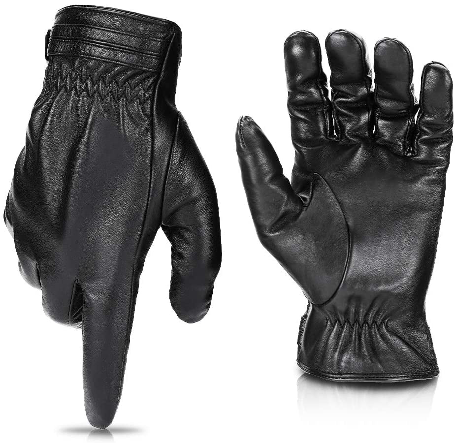 Women Touchscreen Sheepskin leather Driving Gloves Unlined 