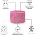 thumbnail image 5 of COUVER 2.5 Inch Solid Terry Cotton Athletic Sweat Wristbands Pink 2 Pairs (Mens), 5 of 9