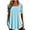 Sky Blue, variant on Summer Women's Tops Square Neck Shirts Hollow Lace Short Sleeve T-Shirt Casual Solid Color Eyelet Tees