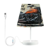 BZSMCE Table Lamp Creative Vintage Motorcycle Simple Pattern Night Light