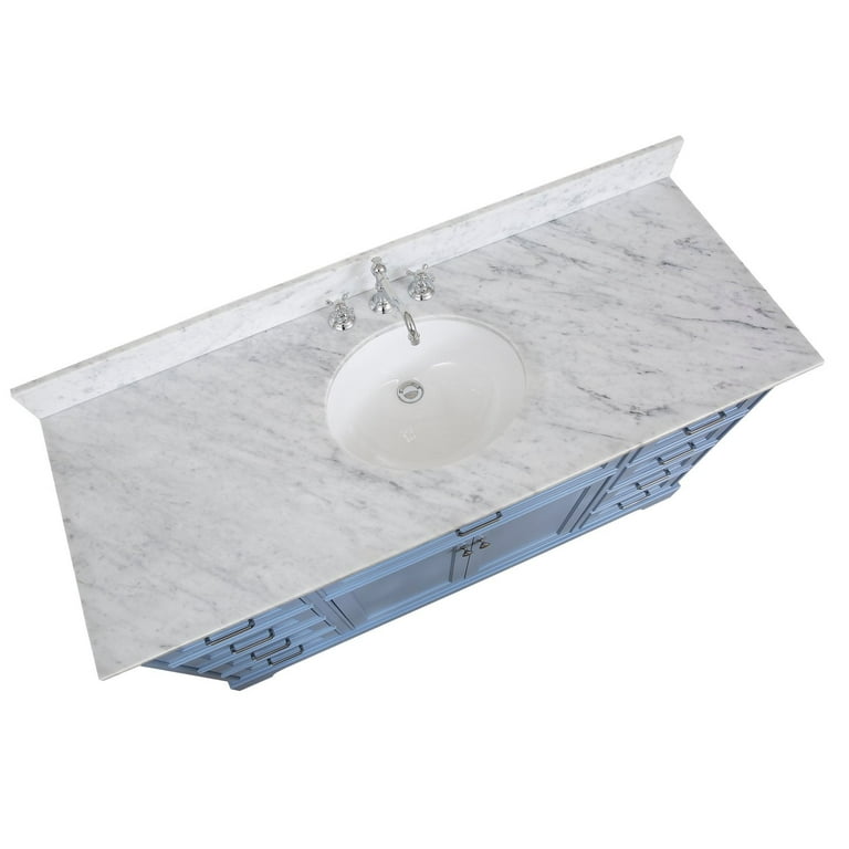 Aria 60 Double Sink Bathroom Vanity with Carrara Marble Top –  KitchenBathCollection