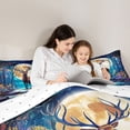 thumbnail image 5 of Homewish Brown Deer Elk Bedding Comforter Set,Woodland Animal Twin Comforter Sets,Colorful Flower Floral Bedding Set For Teens,Super Cozy Room Decor Reversible,2pcs, 5 of 8
