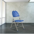 thumbnail image 2 of (Pack of 4) NPS 1100 Series Deluxe Fan Back With Triple Brace Double Hinge Folding Chair, Blue, 2 of 8