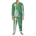 thumbnail image 3 of Sikiie Christmas Green Mens Pajama Set, Soft Warm Long Sleeve Sleepwear, Cozy Button-Down Pjs for Men-Large, 3 of 7