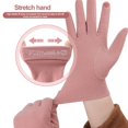 thumbnail image 4 of 1 Pair Women Winter Gloves Extra Soft Elastic Solid Color Plush Lining Windproof Cold Weather Gloves Pink, 4 of 8