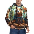 thumbnail image 2 of Rateoe Maple Meditating Bear Pattern Mens Hoodie, Pullover Hooded Sweatshirt, Kangaroo Pocket Hoodie Ideal for Daily Wear, Travel and Home-4X-Large, 2 of 7