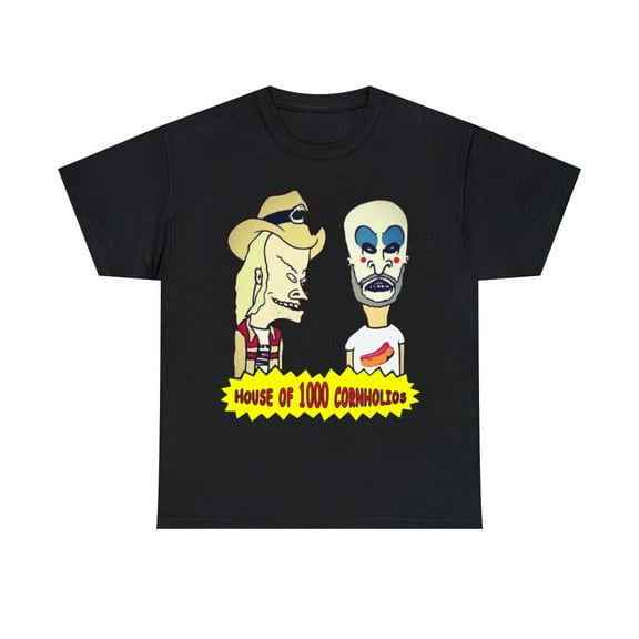 House of 1000 Cornholios staring Bevis and Butthead Short Sleeve Tee