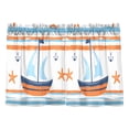 thumbnail image 7 of Yayeee Kitchen Curtains Tier Pair Light Filtering 27"x24" Rod Pocket Short Cafe Window Panel, Blue Nautical Pattern, 7 of 7