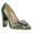 Green, variant on YDN Women Butterfly Studded Pointed Toe Pumps Slip on Crystal Chunky High Heels Shiny Party Dance Date Shoes Size 9 Gradient