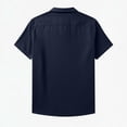 thumbnail image 5 of Guluxicc Men's Cotton Tops Button Down Collared Shirts Regular Fit Short Sleeve Solid Color Breathable Summer Business Casual Tops, 5 of 8