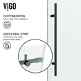 thumbnail image 6 of VIGO Elan E-Class 56 to 60 in. W x 66 in. H Sliding Frameless Tub Door in Matte Black with 3/8 in. (10mm) Clear Glass, 6 of 12