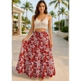 thumbnail image 3 of Moomaya Womens Cotton Resort Skirt with Pockets | Tiered Maxi Summer Skirt | 40-Inch Vacation Wear | Flowy Vacation Outfit, 3 of 7