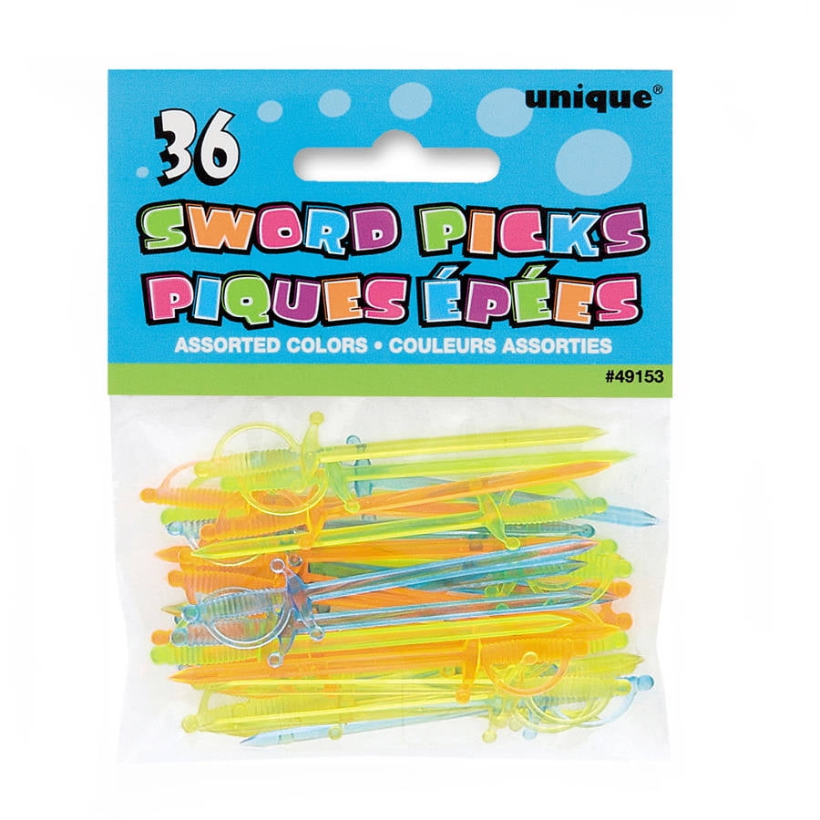 Plastic Sword Toothpicks, Assorted 36ct