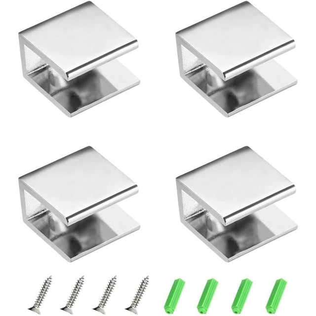 Abrazaderas de Vidrio Rectangulares de Aleación de Zinc Vhermosa para Soportes de Vidrio de Baño 8-12 mm