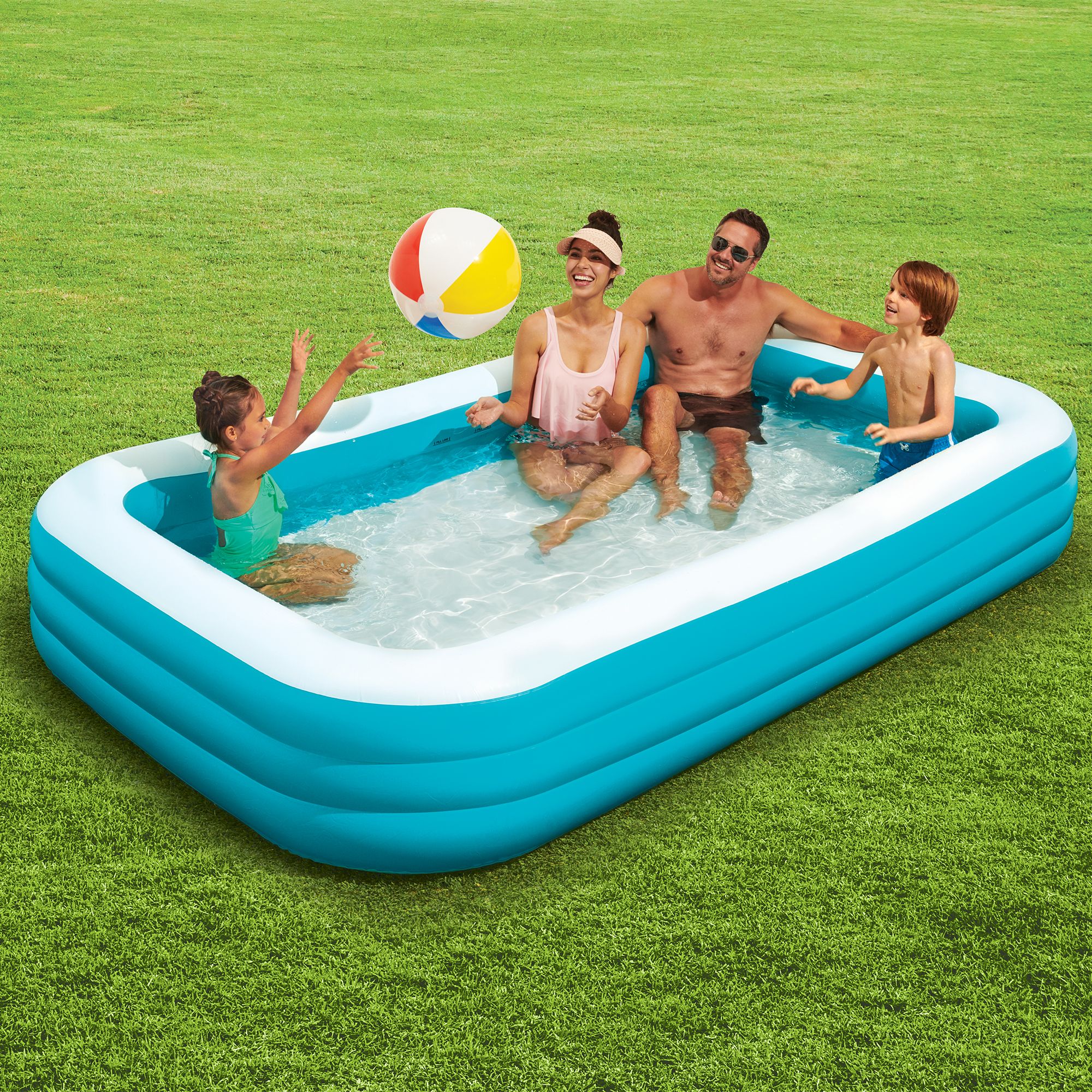 Play Day Rectangular Inflatable Family Pool, 120" x 72" x 22" - image 2 of 6