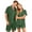Green, variant on Matching Pjs for Couples Silk Short Sleeve Sleepwear Matching Button Down Tops and Shorts Soft Sleepwear S-Xxxxl(Women)