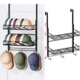 thumbnail image 1 of Organizador de gorras SWTYMIKI para colgar sobre la puerta, estante de 3 niveles con ganchos, 1 of 8