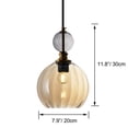 thumbnail image 2 of Kiven Plug in Pendant Light,Modern Hanging Light with Amber Glass Shade, Dimmable Ceiling Pendant Light for Hallway Foyer Kitchen Island Bedroom , E26 Base, 2 of 7