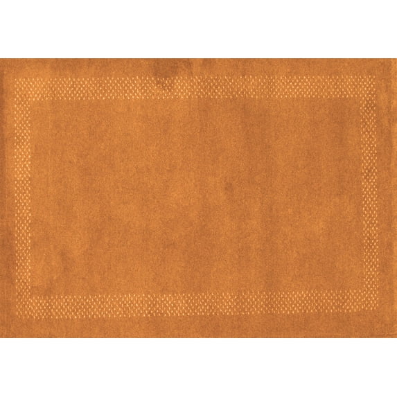 Ahgly Company Indoor Rectangle Abstract Orange Contemporary Area Rugs, 5' x 8'