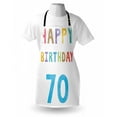 thumbnail image 3 of 70th Birthday Apron Vintage Worn Looking Abstract Age 70 Happy Birthday Party Quote Art Print, Unisex Kitchen Bib Apron with Adjustable Neck for Cooking Baking Gardening, Multicolor, by Ambesonne, 3 of 3
