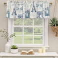 thumbnail image 2 of Eiffel Tower Curtain Valances for Windows, Kitchen Valance Window Treatments Panel 2 Pack, European Architectural Retro Hand-Painted Rod Pocket Short Curtains for Bathroom Bedroom 42 x 18 Inch, 2 of 8