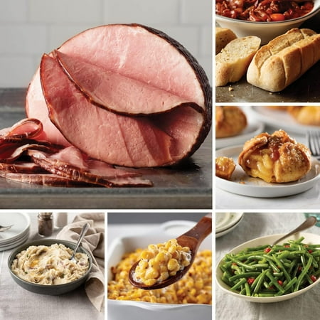 Omaha Steaks Ham Thanksgiving Dinner (Duroc Ham, Smashed Red Potatoes, Steakhouse Creamed Corn, Green Beans in Butter Sauce, Caramel Apple Tartlets, Individual Baguettes with Garlic Butter) Serves 6
