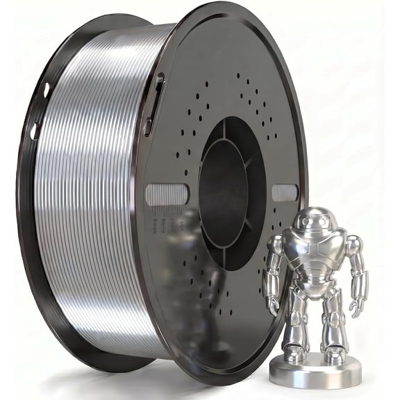 Silk silver PLA Filament 1.75mm 3D Printer Filament with Shiny Surface, Shiny PLA Silk Filament 1KG Spool 3D Printing Filament.