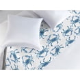 thumbnail image 2 of Coastal Bed Runner, Digital Drawn Crab Illustration Vintage Seashore Vibe on Plain Back, Decorative Accent Bedding Scarf for Hotels Homes & Guest Rooms, King, Soft Blue Sea Blue White, by Ambesonne, 2 of 3