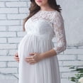 thumbnail image 2 of xiaxaixu Robe en Dentelle pour Femmes Enceintes, Robe Maxi de Maternité, Robe de Fête à Manches 3/4, 2 of 4