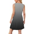 thumbnail image 4 of Summer Plus Size Dresses for Womens 2025 Fashion Gradient Print Loose Sleeveless Round Neck Front Pleated Dress, 4 of 8