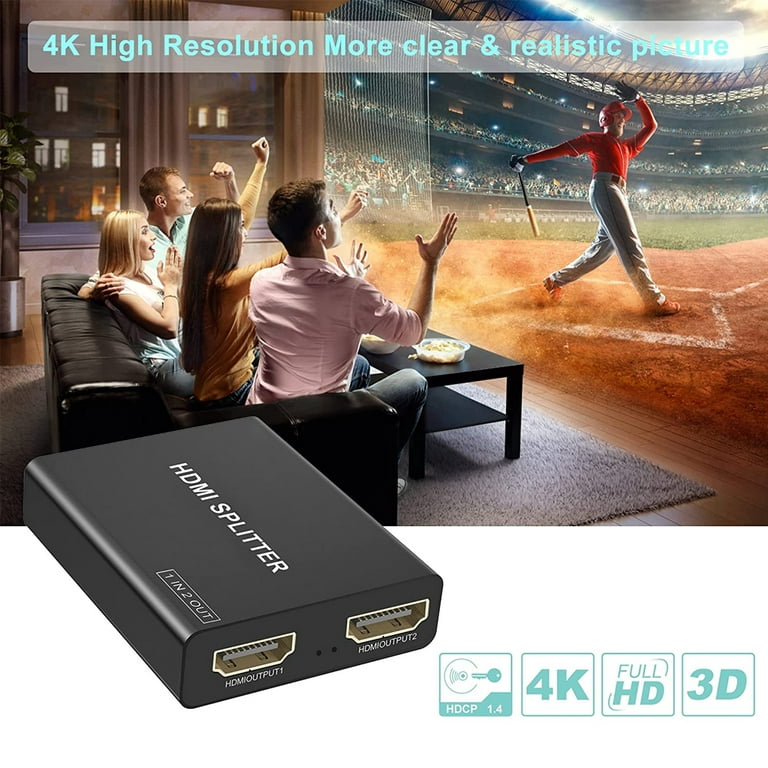 INF HDMI splitter 1x2 för 2 skärmar 3D/4K/1080p