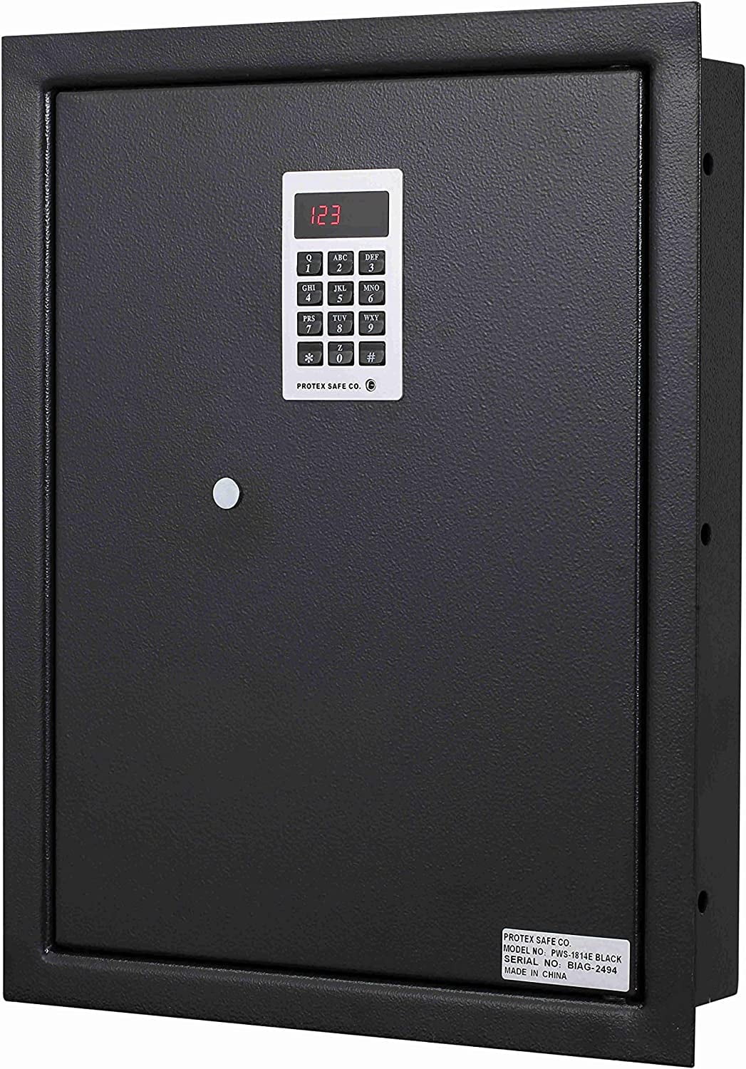 Protex Safe PWS-1814E Black 0.44 cu ft. Hidden Wall Safe Security Steel Vault Lock, Black