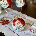 thumbnail image 4 of STP Goods Village at Dusk Christmas Ball Ornament Set of 3 in Gift Box 3.5" (9 cm) Hand-Painted Christmas Tree Ornaments Collectible Christmas Tree Hanging Decorations, Red Blue, 4 of 6