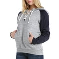 thumbnail image 2 of Doublju Women's Casual Lace Up Pullover Pocket Hoodie With Plus Size, 2 of 4