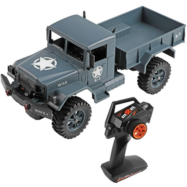 (Set) Remote Control Army Truck with Batteries Realistic Toy Vehicle