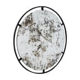 thumbnail image 2 of Industrial Round Mirror - Antiqued Metal Frame - 31.5" Dia - Black Accent Decor, 2 of 9