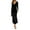 Black 2XL, variant on Fall Spring Women Evening Dress Long Sleeves Slim Fit Pure Color Fishtail Hem Velvet V Neck Prom Cocktail Party Midi Dress