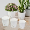 thumbnail image 1 of Macetas de riego automático perfecl 5 piezas blancas para jardín y decoración del hogar, 1 of 8