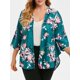 thumbnail image 1 of Floral frente abierto más el tamaño de la blusa Rosegal Blusas Tallas Grandes, 1 of 5