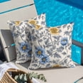thumbnail image 4 of Blue Yellow Floral Throw Pillow Cover Vintage Plant Cotton Linen Cushion Cover Throw Pillow Case with Invisible Zipper for Couch Sofa Bed Chair Car 20x20 Inch, 4 of 11