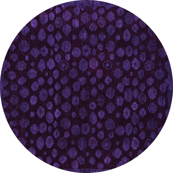 Ahgly Company Indoor Round Abstract Purple Modern Area Rugs, 6' Round