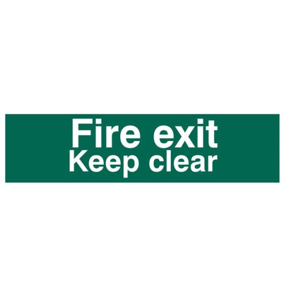Scan - Fire Exit Keep Clear Text Only - PVC 200 x 50mm