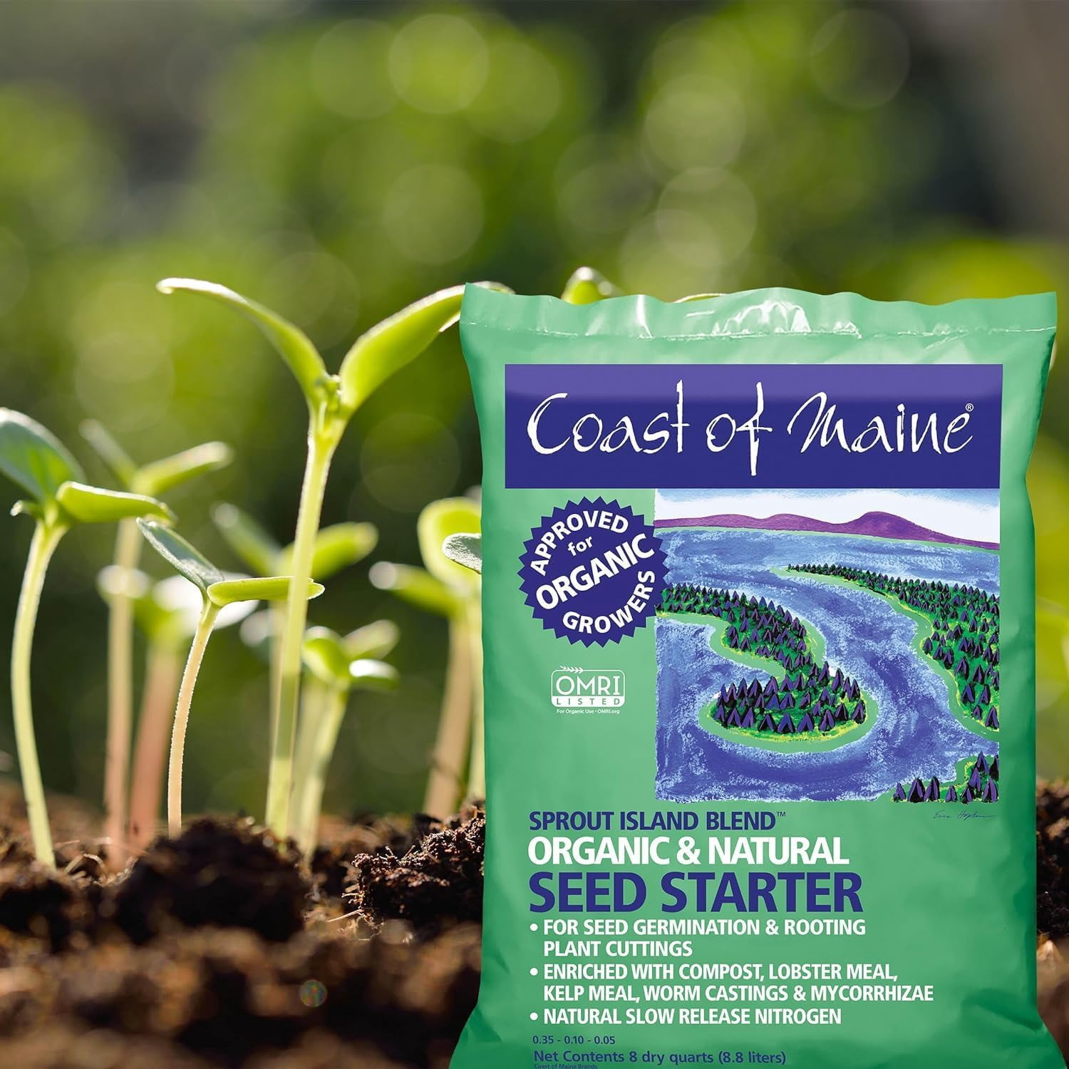 6-pack Coast Of Maine Sprout Island Blend Seed Starter - Organic, Natural - 6 Pack, 8 Qt — Residential Use, Standard Application