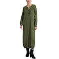 thumbnail image 2 of INSPIRE CHIC Women's Midi Sweater Dresses Long Sleeve Buttons Crew Neck Knitted Knit Dress, 2 of 5
