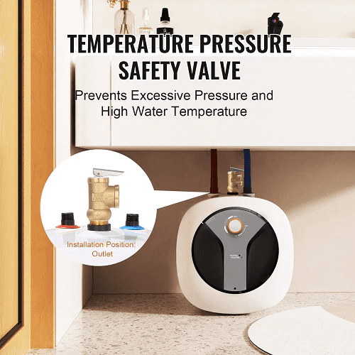 2.5-Gallon Electric Mini Tank Water Heater With 1440W Compact Hot Water Storage With Safety Valve D10-14VA（M,S）