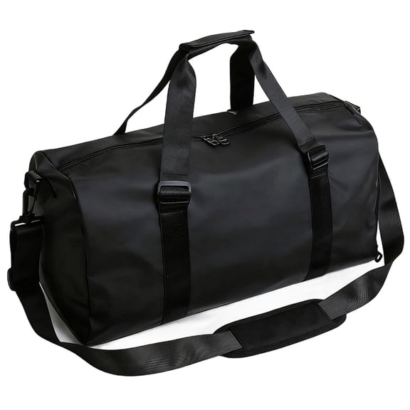 20-30L Black Travel Duffel Bag,19.3 in / 49 cm Weekender Bag for Men,Lightweight Gym Bag,Luggage Bag with Trolley Sleeve,Carry On Bag for Traveling, Gym, Sports