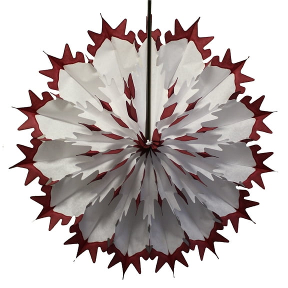 3-Pack Devra Party 19 Inch Tissue Paper Snowflake Decoration, Maroon Tip