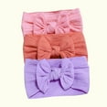 thumbnail image 4 of Lilgiuy 3pcs Girls Cute Handbands Super Soft Solid Elastic Headbands with Hair Bows Head Wrap Hair Accessories for Newborn Infant Toddlers Kids, 4 of 5